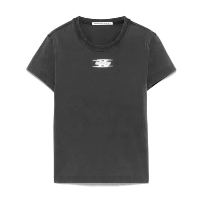 Alexander Wang Dark Grey Cotton T-shirt In Washedcedar