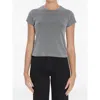 Alexander Wang Slim Fit Cropped Baby T-shirt With Graphic In Gray
