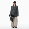 Alexander Wang Grey Wool-blend Raw-edged Blazer