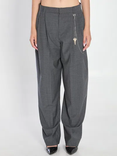 Alexander Wang Grey Wool-blend Trousers In Gray