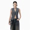 Alexander Wang Grey Wool-blend Vest With Chain-link