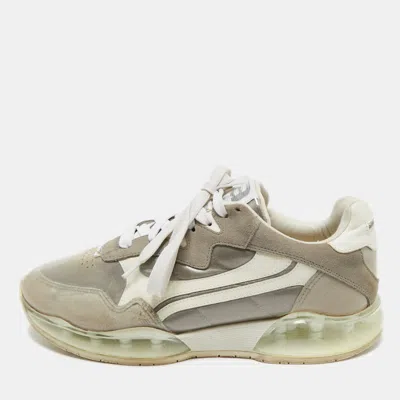 Alexander Wang Grey/white Pvc Suede And Leather Stadium Low Top Sneakers In Green