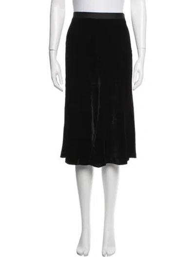 Pre-owned Alexander Wang Grosgrain Trim Midi Length Skirt In Black