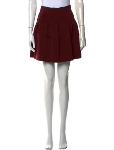 Pre-owned Alexander Wang Grosgrain Trim Mini Skirt In Burgundy