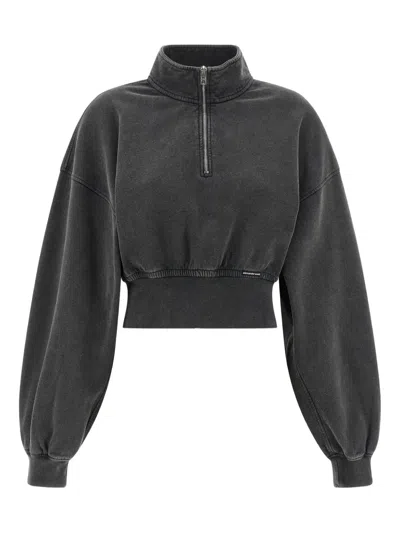 ALEXANDER WANG HALF-ZIP HIGH-NECK SWEATSHIRT