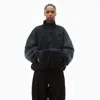 Alexander Wang Half-zip Hoodie In Cotton In Washed Blue