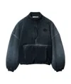 Alexander Wang Half-zip Hoodie In Cotton In Black