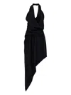 Alexander Wang Halterneck Asymmetric Mini Dress In Black