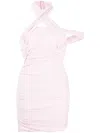 Alexander Wang Halterneck Asymmetric Mini Dress In Light Pink