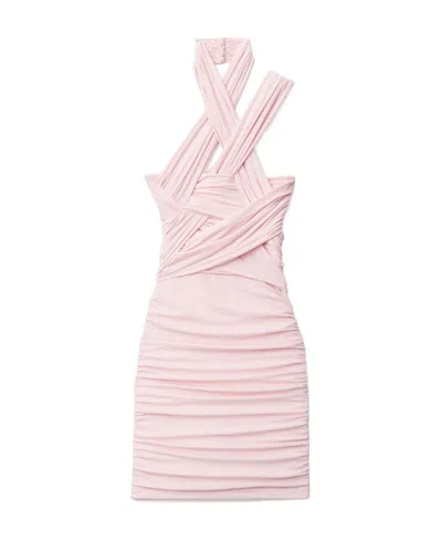 Alexander Wang Halterneck Asymmetric Mini Dress In Pink