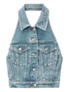 Alexander Wang Halterneck Denim Vest In Multi
