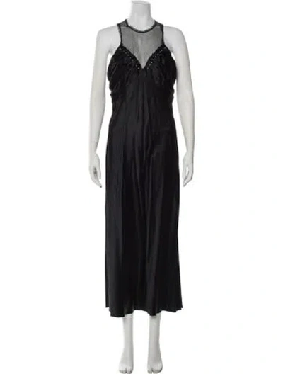 Pre-owned Alexander Wang Halterneck Long Dress In Black