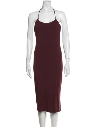 Pre-owned Alexander Wang Halterneck Midi Length Dress In Burgundy