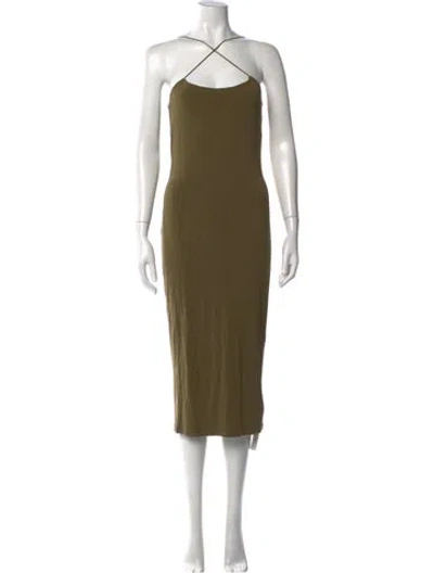 Pre-owned Alexander Wang Halterneck Midi Length Dress In Green