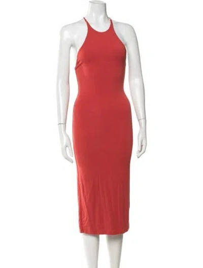 Pre-owned Alexander Wang Halterneck Midi Length Dress In Red