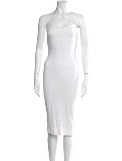 Pre-owned Alexander Wang Halterneck Midi Length Dress W/ Tags In White