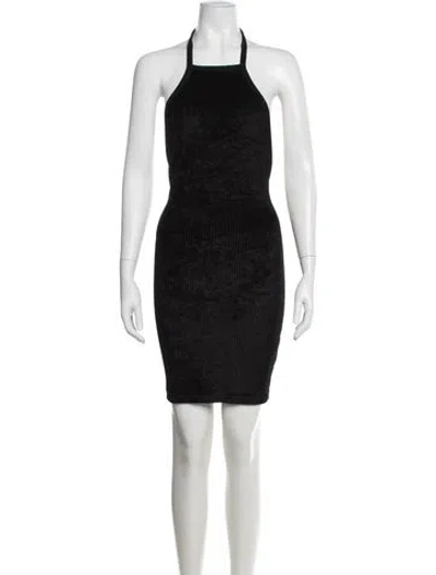 Pre-owned Alexander Wang Halterneck Mini Dress In Black