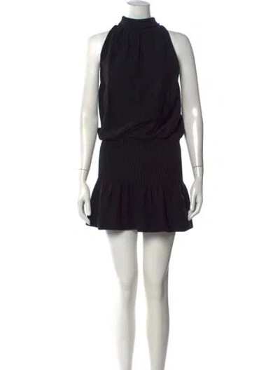 Pre-owned Alexander Wang Halterneck Mini Dress In Black