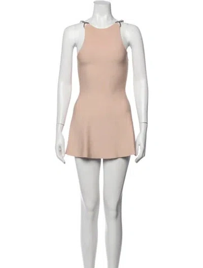 Pre-owned Alexander Wang Halterneck Mini Dress In Neutrals