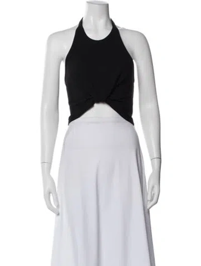 Pre-owned Alexander Wang Halterneck Sleeveless Crop Top In Black