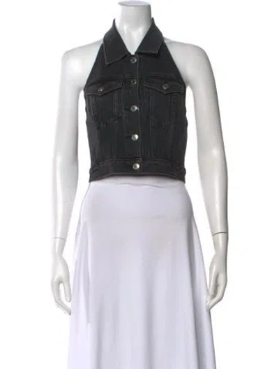 Pre-owned Alexander Wang Halterneck Sleeveless Top In Black