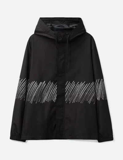 Alexander Wang Hand Drawing Windbreaker Jacket In Black