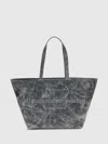 Alexander Wang Textured Punch Tote Bag With Dual Handles In Gray