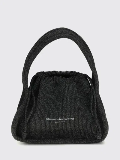 Alexander Wang Small Ryan Ribbed Knit Bag In Black