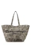 Alexander Wang Light Grey Leather Small Punch Shopping Bag In Gray