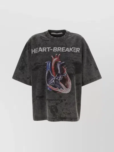 Alexander Wang Gray 'heartbreaker' T-shirt In Grey