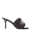 Alexander Wang Heiress 85mm Mule Sandal In Crystal Mesh In Black