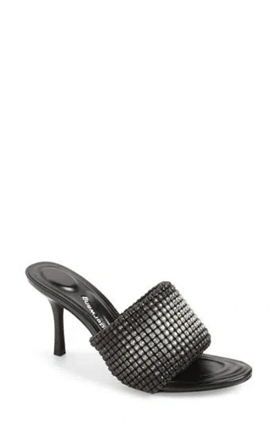 Alexander Wang Heiress 85mm Mule Sandal In Crystal Mesh In Black