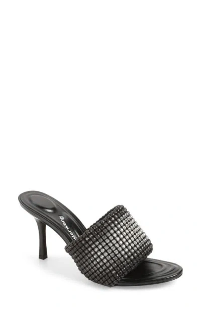 Alexander Wang Heiress 85mm Mule Sandal In Crystal Mesh In Black