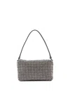 Alexander Wang Medium Heiress Shoulder Bag In Metallic Mesh With Crystal Rhinestones