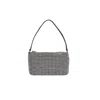 Alexander Wang Medium Heiress Shoulder Bag In Metallic Mesh With Crystal Rhinestones In Grey