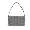 Alexander Wang Medium Heiress Shoulder Bag In Metallic Mesh With Crystal Rhinestones In White