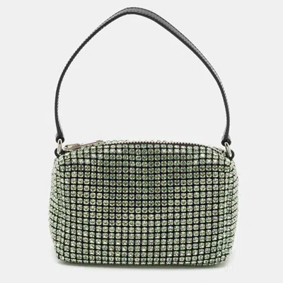 Pre-owned Alexander Wang Heiress Medium Green Mesh Crystal Pouch