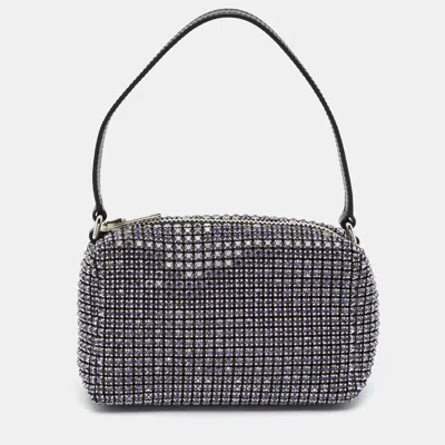 Pre-owned Alexander Wang Heiress Medium Lavender Mesh Crystal Pouch In Purple