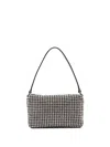 Alexander Wang Medium Heiress Shoulder Bag In Metallic Mesh With Crystal Rhinestones In 100