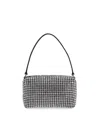 Alexander Wang Rhinestone Chain-mesh Medium Pouch Shoulder Bag In Silver