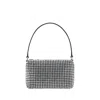 Alexander Wang Medium Pouch With Crystal Glass Embellishments In Silver
