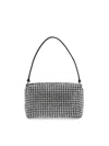 Alexander Wang Medium Pouch With Crystal Glass Embellishments In Silver