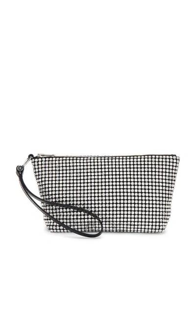 Alexander Wang Heiress Wristlet Zip Pouch In Metallic Silver