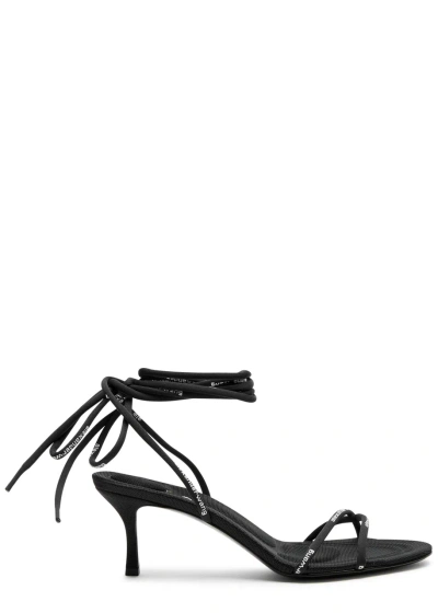 Alexander Wang Helix 65 Lace-up Woven Sandals In Black