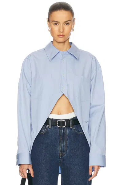 Alexander Wang Hi-low Button Up Top In Oxford