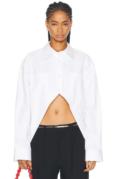 Alexander Wang Hi-low Button Up Top In White