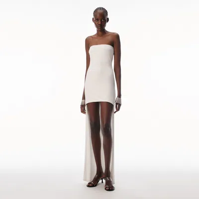 Alexander Wang High Low Strapless Dress In White