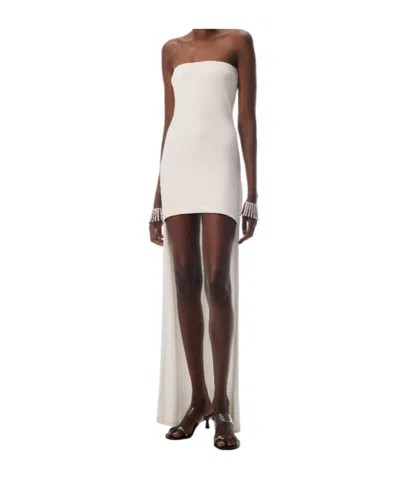 Alexander Wang High Low Strapless Dress In White