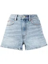 Alexander Wang Shorty High Waist Denim Shorts In Blue