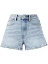 Alexander Wang Shorty High Waist Denim Shorts In Blue